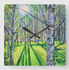 Light On White Birch Acrylic Glass Clock