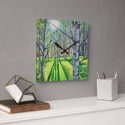 Light On White Birch Acrylic Glass Clock