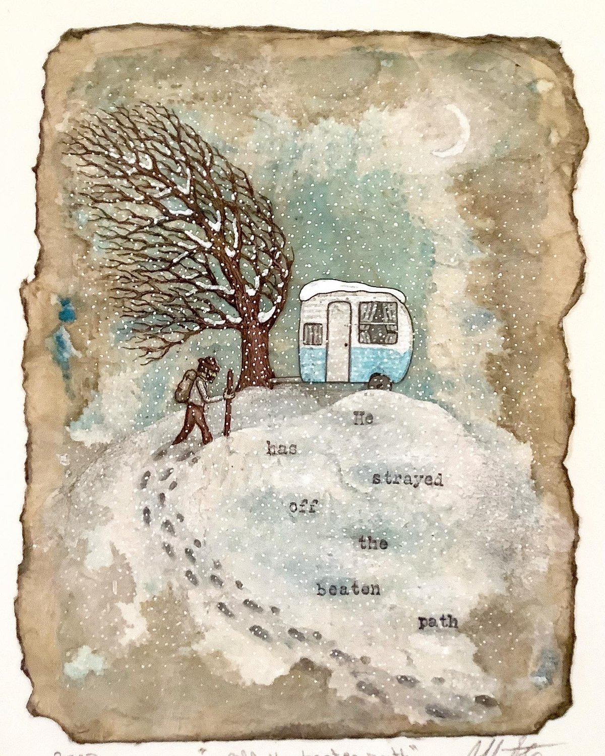 Image of "He has strayed off the beaten path"