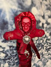 Santa Muerte in All Red with Glitter Altar Doll by Ugly Shyla.