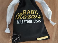 Image 4 of Baby Milestone Discs with Embroidered Draw String Bag