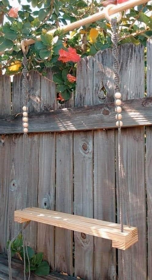 Image of Chicken perch, pet sitter, bird swing, chicken coop decor, Coop swing, Rooster perch