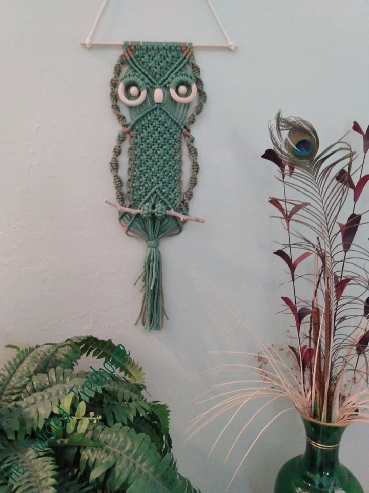 Image of Owl Macrame Wall Hanging Tapestry Art Decor Handmade Woven Boho Ornament Wall Hanger Gift