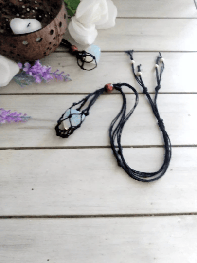 Hemp Cord Necklace Stone / Crystal Holder - 2 sizes to choose from - 1