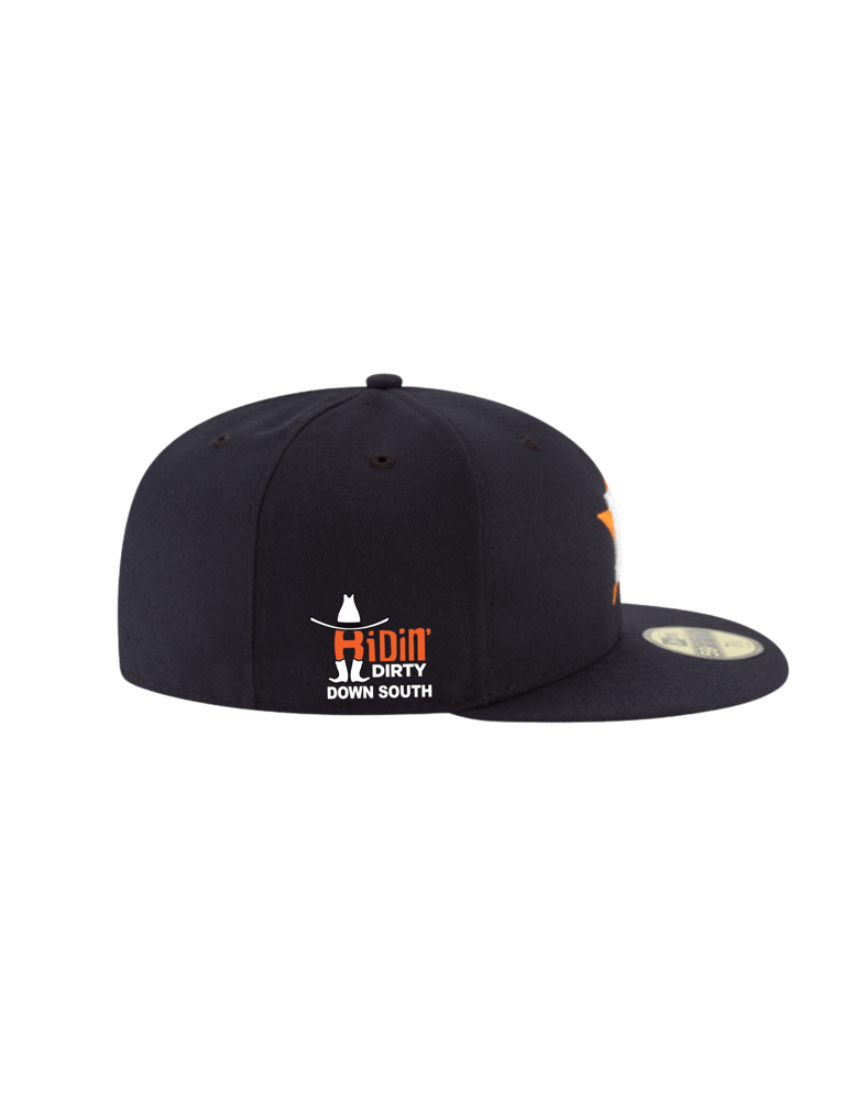 Image of New Era Houston Astros Navy Cowboy Logo 59Fifty Authentic Hat