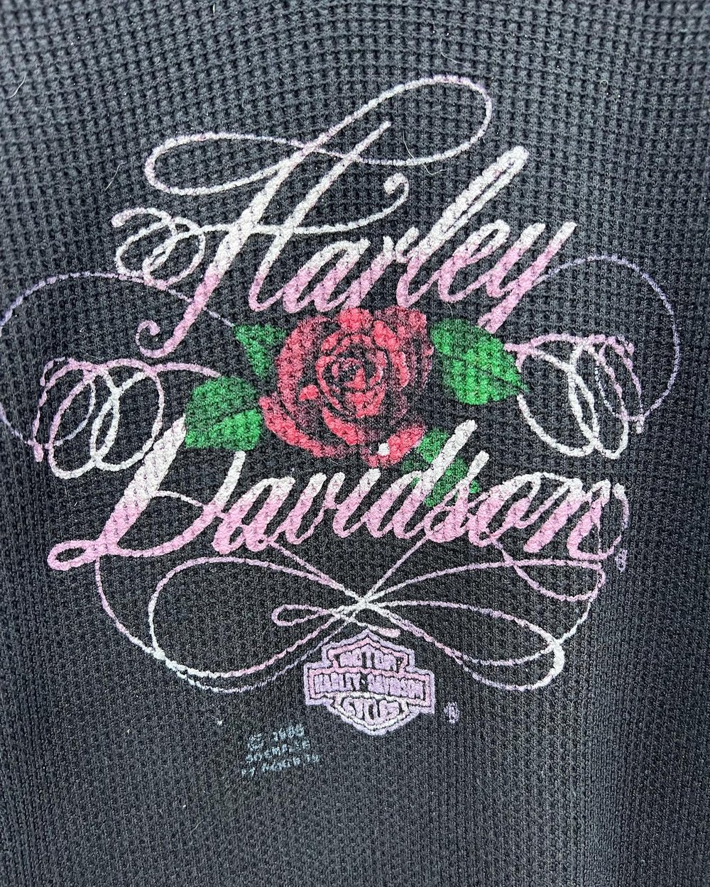 Vintage 3D Emblem Harley Davidson Rose Thermal (L)