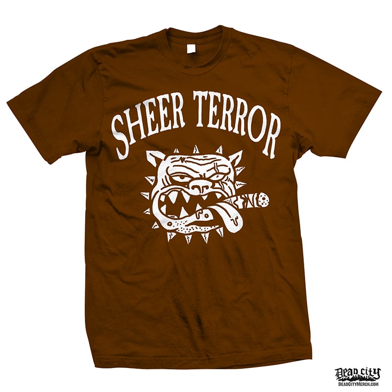 Dead City Merchandise — SHEER TERROR "Alpha Dog" Brown TShirt
