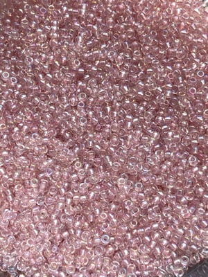 Fancy lined soft pink, Miyuki seed beads