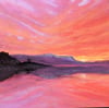 Nordic Rose Sunset Painting 30x30cm