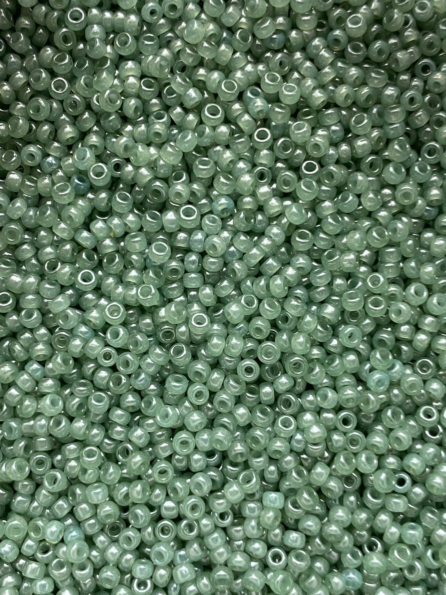 Ceylon translucent sage, Miyuki beads
