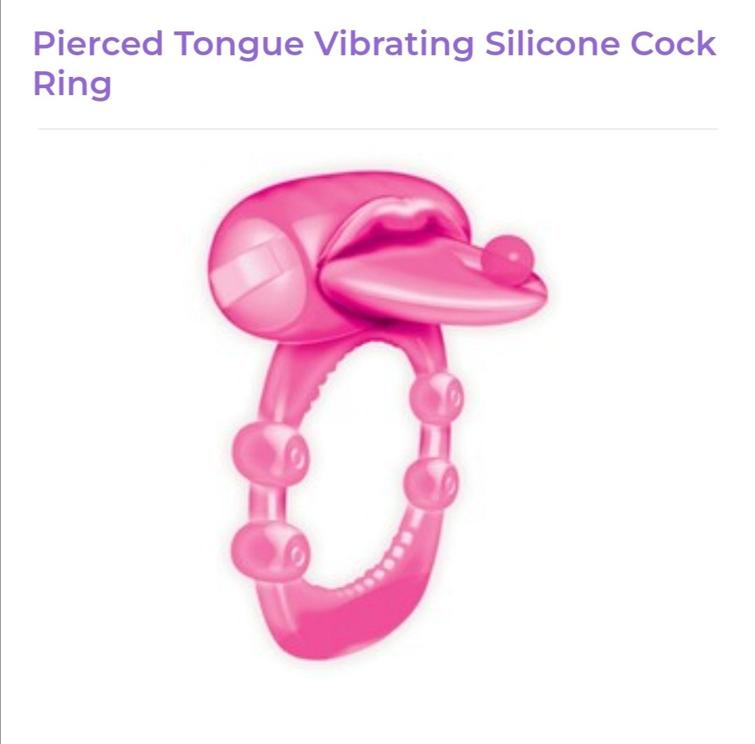 Image of Pierced tongue vibrating cock ring
