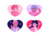 Image 2 of Heart holographic buttons 
