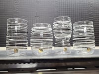 Image 1 of Set of 4, 10-12oz wrapped cups in black amd white