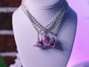 Pink Druzy Agate - Wire Wrapped Necklace