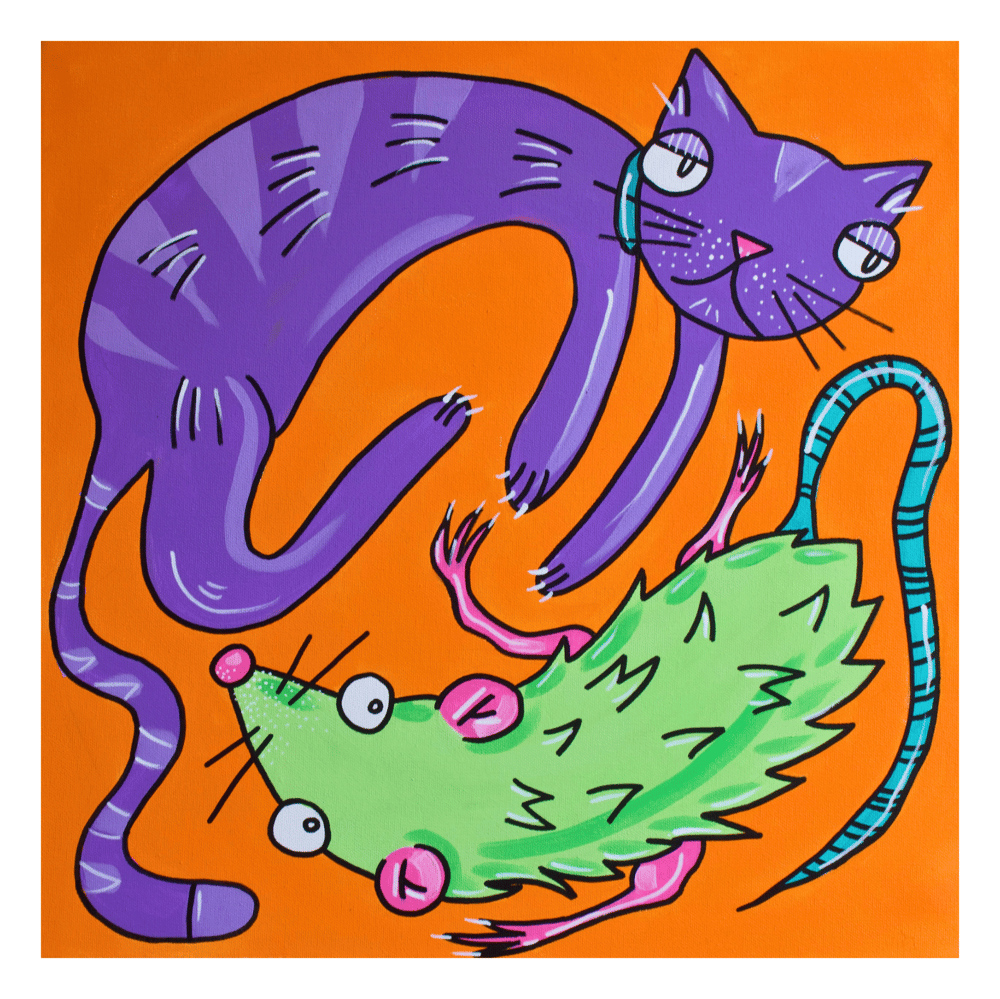 Image of Cat and Mouse Print