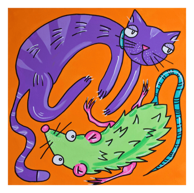 Image of Cat and Mouse Print