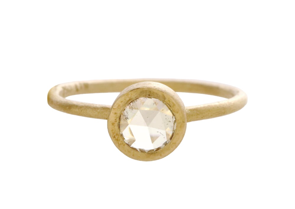 Image of Rose cut diamond engagement ring. 18k. Matisse