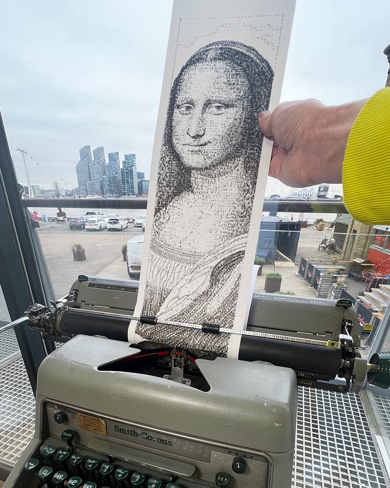 Mona Lisa Hand-Signed A4 Print Typewriter Art