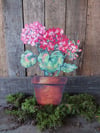 Potted Geranium- Standing Wooden Decoration 