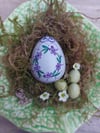 Violet Handpainted Ceramic Egg 