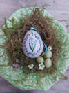 Forget Me Not -  Handpainted Ceramic Egg 