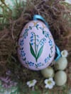 Forget Me Not -  Handpainted Ceramic Egg 