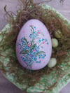 Forget Me Not - Handpainted Papier Mache Egg