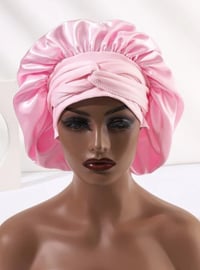 Image 1 of Pink Wrap around Bonnet