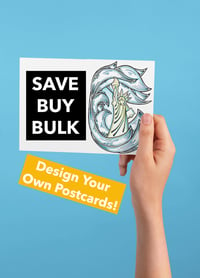 Image 1 of 1000+ Postcards - 5 Cents Each Save on BULK Postcards - CUSTOMIZE with Any Design of Your Choice