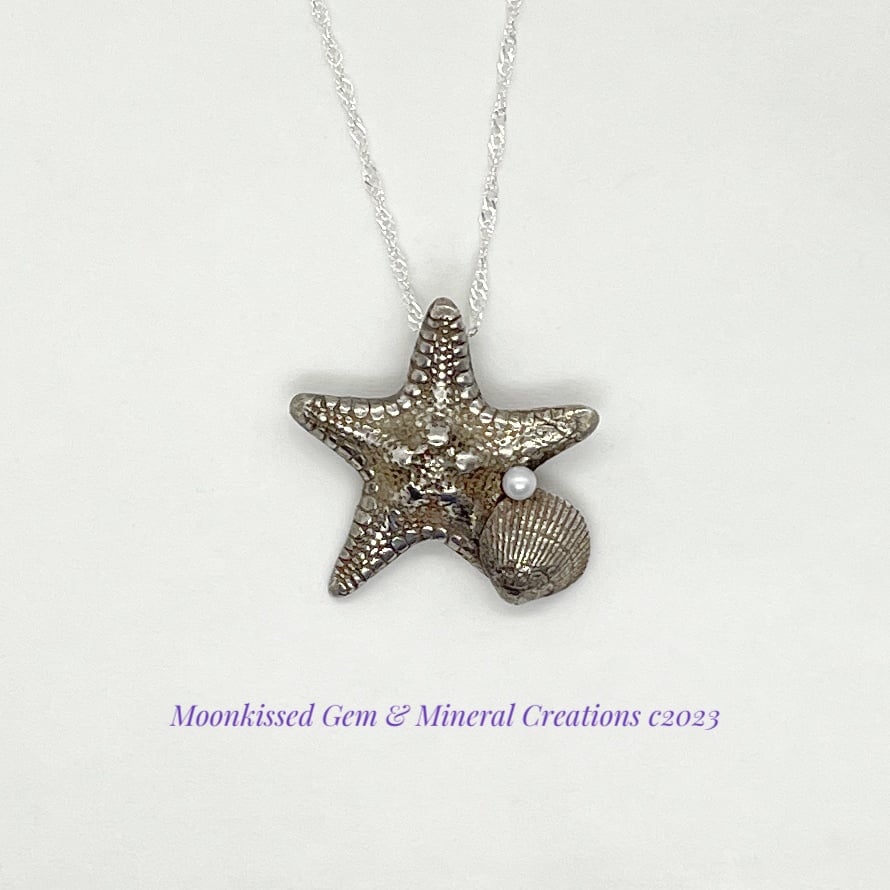 Image of Starfish Pearl Fine Silver Pendant