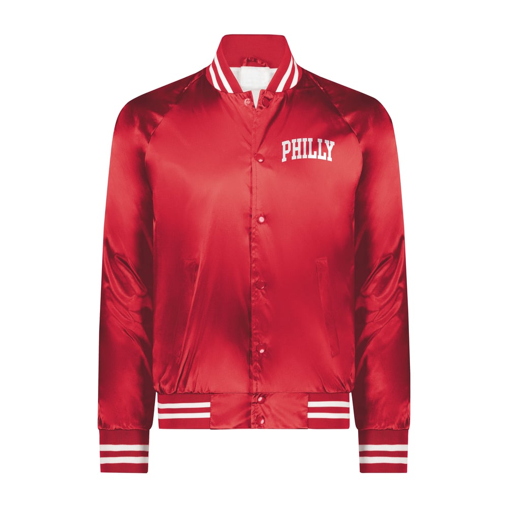 Image of Philly Coach Red Satin Jacket