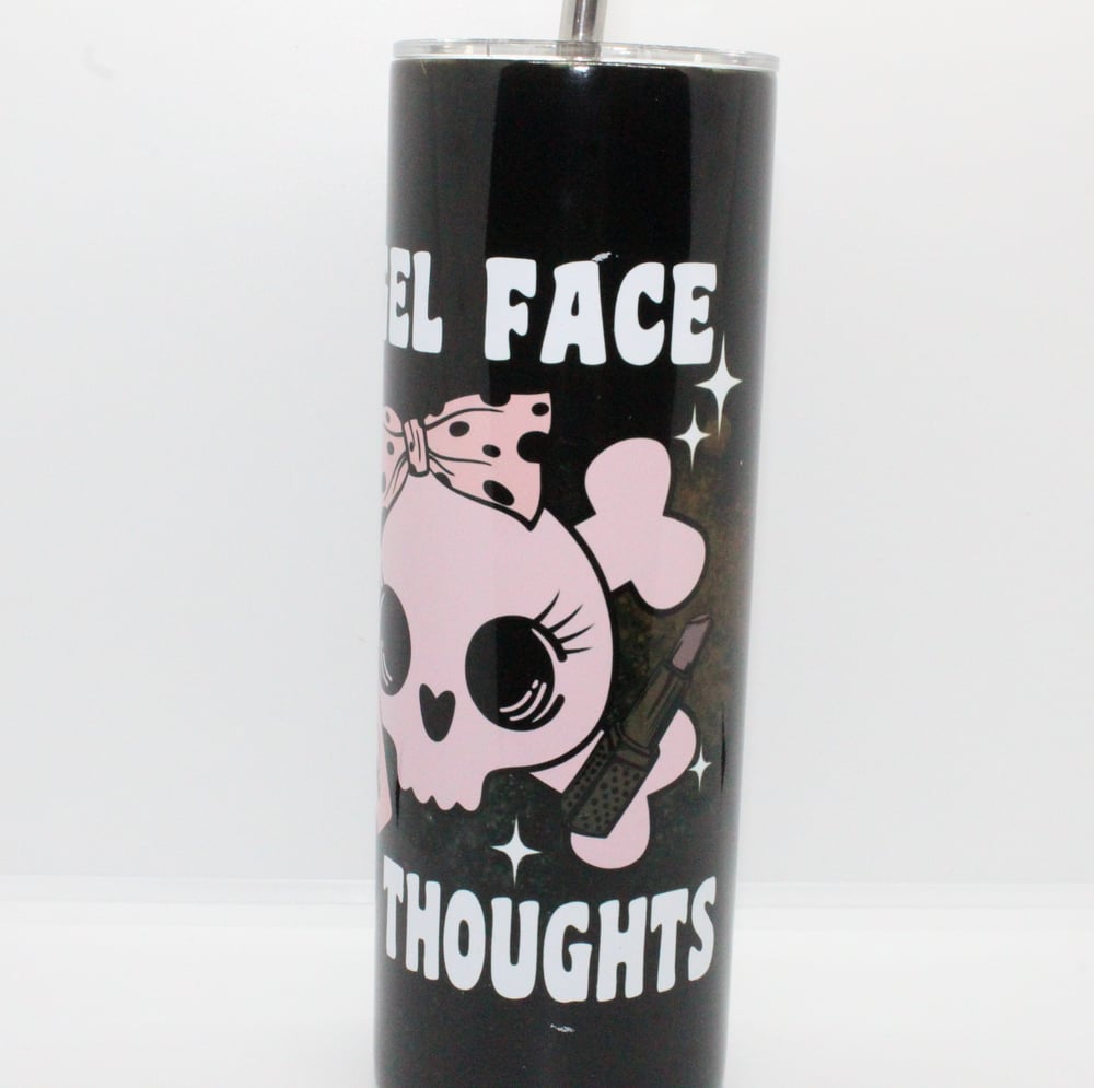 Image of Angel Face Devil Thoughts Tumbler