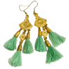 Ltd Ed - Gold Sahana Aqua Tassel Earrings 