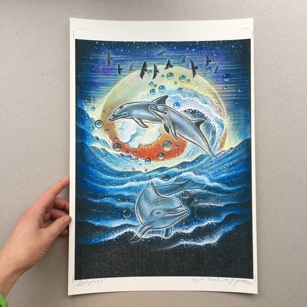 Image of DOLPHINS A3 giclee archyval print