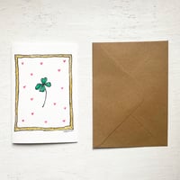 Image 3 of Postcard with envelope "Clover & Hearts"
