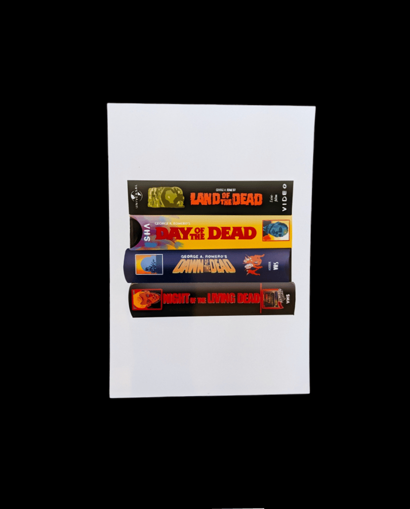 Romero Zombie VHS Stack Illustration- White