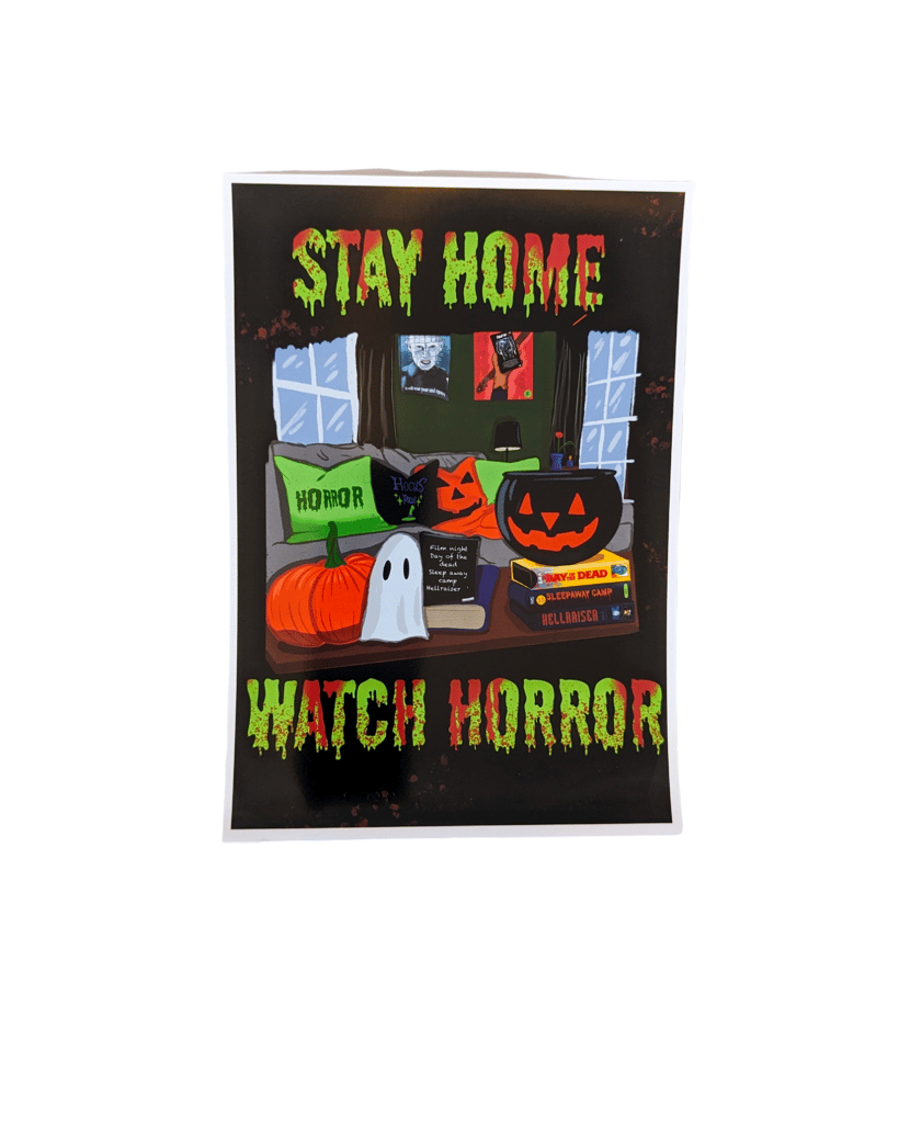 Stay Home Watch Horror Illustration