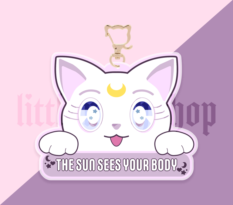 Magical Moon Cats Double Sided Keychain Image 3