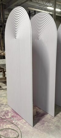 Ripple panel white  n shape 