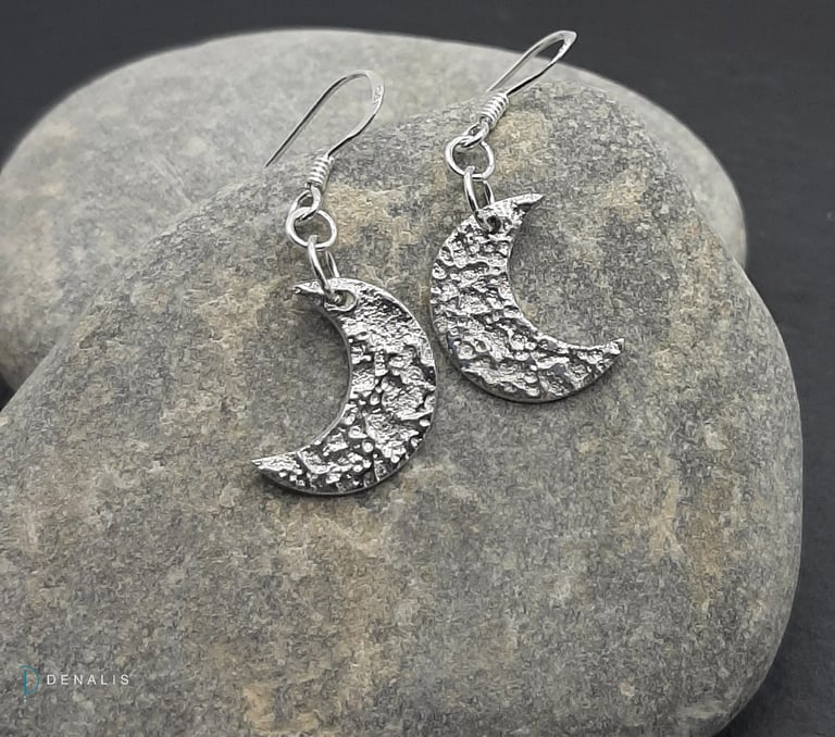 Luna crescent moon drop earrings Image 3