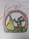 Dancing in the flowers- Wooden Hanging Decoration 