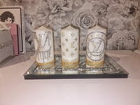 Image 1 of GOLD GLITTER LV CANDLE SET