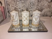 Image 2 of GOLD GLITTER LV CANDLE SET