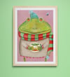 Felix the Frog loves flies, art print