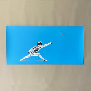 Image of "Fighting The Blank Paper" Blue Edition Screen Print