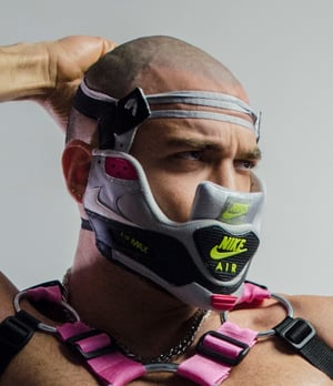 Image of SNEAKER MASK / AIR MASK 90 / GREY BLACK PINK GREEN