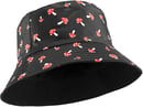 Image 4 of 🍄 Amanita Reversible Unisex Bucket Cap / Hat - Red & Black - One Size - Cotton Blend