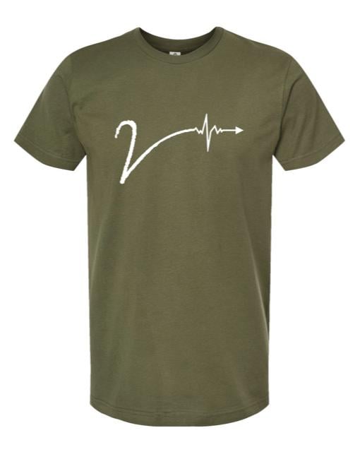 Image of Military green with white luxury V stepper Tshirt 