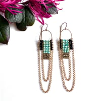 Image 2 of Turquoise Cathedral Drape Earrings