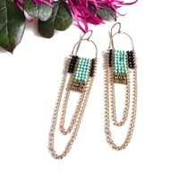 Image 3 of Turquoise Cathedral Drape Earrings